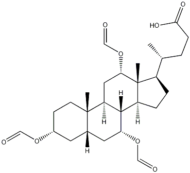 (3alpha,5beta,7alpha,12alpha)-3,7,12-Tris(formyloxy)cholan-24-oic acid Struktur