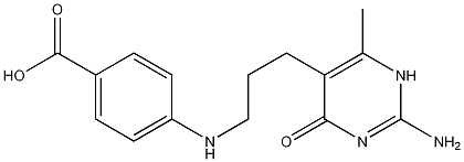 4-[3-(2-amino-4-keto-6-methyl-1H-pyrimidin-5-yl)propylamino]benzoic acid Struktur