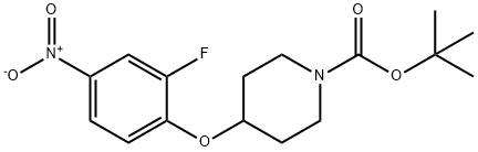 1-(4-Boc-piperidinyl-1-oxy)-2-fluoro-4-nitrobenzene Struktur