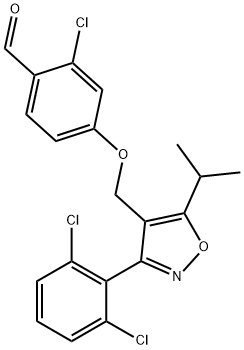 2-Chloro-4-[[3-(2,6-dichlorophenyl)-5-(1-methylethyl)-4-isoxazolyl]methoxy]-benzaldehyde Struktur