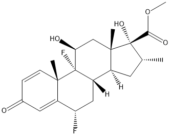 (6a,11b,16a,17a)-6,9-Difluoro-11,17-dihydroxy-16-methyl-3-oxoandrosta-1,4-diene-17-carboxylic acid methyl ester Struktur