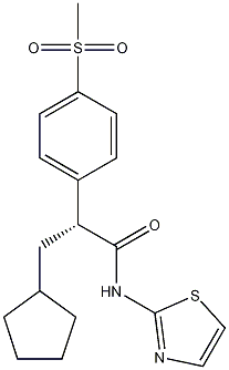 (2R)-3-Cyclopentyl-2-[4-(methanesulfonyl)phenyl]-N-(thiazol-2-yl)propionamide Struktur