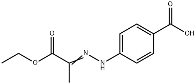 4-(2-(1-ethoxy-1-oxopropan-2-ylidene)hydrazinyl)benzoic acid Struktur