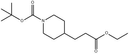 tert-butyl 4-(3-ethoxy-3-oxopropyl)piperidine-1-carboxylate Struktur