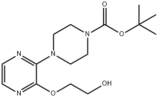 4-[3-(2-Hydroxyethoxy)-2-pyrazinyl]-1-piperazinecarboxylic acid 1,1-dimethylethyl ester Struktur