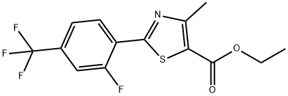 2-[2-Fluoro-4-(trifluoromethyl)phenyl]-4-methyl-5-thiazolecarboxylic acid ethyl ester Struktur