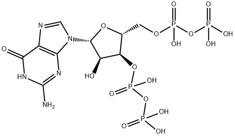 Guanosine 3'-(trihydrogen diphosphate), 5'-(trihydrogen diphosphate) Struktur