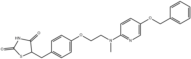 5-{4-[2-[(5-Benzyloxypyridin-2-yl)methylamino]ethoxy]benzyl}thiazolidine-2,4-dione Struktur