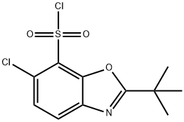 2-tert-Butyl-6-chlorobenzoxazole-7-sulfonyl chloride Struktur