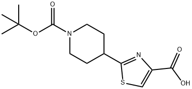 2-(1-(tert-butoxycarbonyl)piperidin-4-yl)thiazole-4-carboxylic acid Struktur