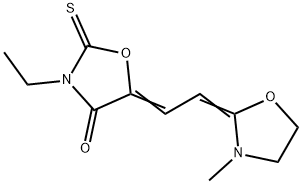 3-Ethyl-5-[2-(3-methyloxazolidin-2-ylidene)ethylidene]-2-thioxooxazolidin-4-one Struktur