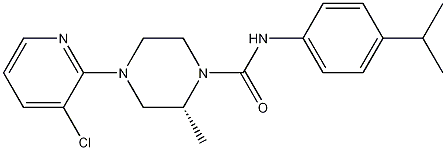 (R)-4-(3-chloropyridin-2-yl)-N-(4-isopropylphenyl)-2-methylpiperazine-1-carboxamide Struktur