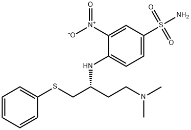 4-[[(R)-3-Dimethylamino-1-[(phenylsulfanyl)methyl]propyl]amino]-3-nitrobenzenesulfonamide Struktur