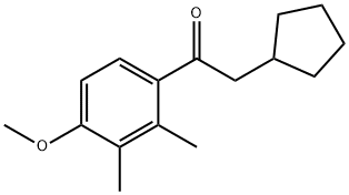 2-cyclopentyl-1-(4-methoxy-2,3-dimethylphenyl)ethanone Struktur