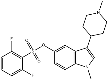 1-methyl-3-(1-methylpiperidin-4-yl)-1H-indol-5-yl 2,6-difluorobenzenesulfonate Struktur