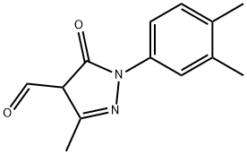 1-(3,4-Dimethylphenyl)-4,5-dihydro-3-methyl-5-oxo-1H-pyrazole-4-carboxaldehyde Struktur