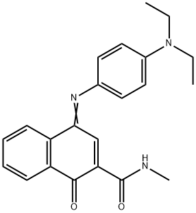 4-[[4-(diethylamino) phenyl]imino]-1,4-dihydro-N-methyl-1-oxo-2-Naphthalenecarboxamide Struktur