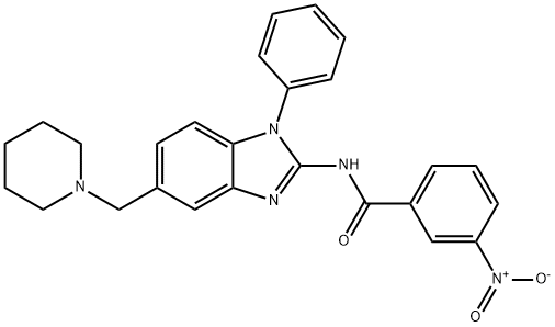 N-(1-Phenyl-5-[(piperidin-1-yl)methyl]-1H-benzimidazol-2-yl)-3-nitrobenzamide Struktur