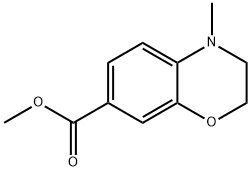 methyl 4-methyl-3,4-dihydro-2H-benzo[b][1,4]oxazine-7-carboxylate Struktur