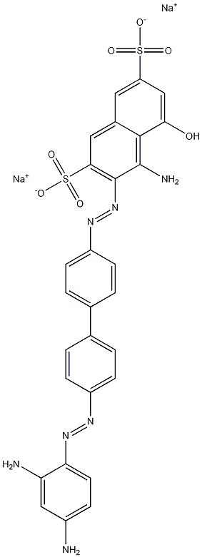 4-Amino-5-hydroxy-3-[[4'-[(2,4-diaminophenyl)azo]-1,1'-biphenyl-4-yl]azo]naphthalene-2,7-disulfonic acid disodium salt Struktur