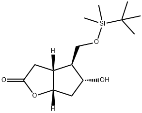 (3aR,4S,5R,6aS)-4-(tert-Butyldimethylsilyloxy)methyl-5-hydroxy-hexahydro-2H-cyclopenta[b]furan-2-one Struktur