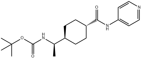 (1R)-反式-4-[N-叔丁氧羰基-1-氨基乙基]-N-4-吡啶基-環(huán)己烷甲酰胺 結(jié)構(gòu)式