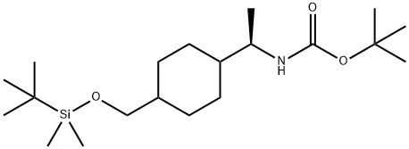 (R)-N-Boc-1-[4-(tert-butyldimethylsilyloxymethyl)cyclohexyl]ethan-1-amine Struktur