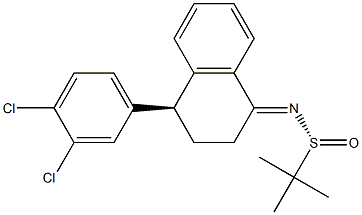 [S(R)]-N-[(4S)-4-(3,4-Dichlorophenyl)-3,4-dihydro-1(2H)-naphthalenylidene]-2-methyl-2-propanesulfinamide Struktur