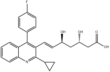 (3S,5S,6E)-7-[2-Cyclopropyl-4-(4-fluorophenyl)-3-quinolinyl]-3,5-dihydroxy-6-heptenoic acid Struktur