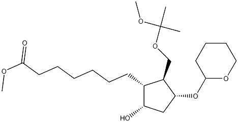 [1R-(1a,2b,3a,5a)]-5-Hydroxy-2-[(1-methoxy-1-methylethoxy)methyl]-3-[(tetrahydro-2H-pyran-2-yl)oxy]cyclopentaneheptanoic acid methyl ester Struktur