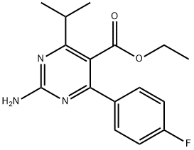 Ethyl 4-(4-Fluorophenyl)-6-isopropyl-2-amino-pyrimidine-5-carboxylate Struktur