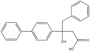 (-)-3-(4-Biphenylyl)-3-hydroxy-4-phenylbutyric acid Struktur