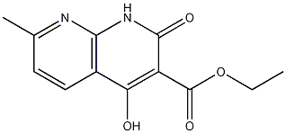 ethyl 4-hydroxy-7-methyl-2-oxo-1,2-dihydro-1,8-naphthyridine-3-carboxylate Struktur