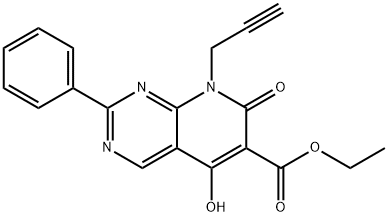 ethyl 5-hydroxy-7-oxo-2-phenyl-8-(prop-2-ynyl)-7,8-dihydropyrido[2,3-d]pyrimidine-6-carboxylate Struktur