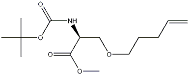 (S)-methyl 2-(tert-butoxycarbonylamino)-3-(pent-4-enyloxy)propanoate Struktur