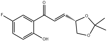 (E)-(4R)-4,5-Isopropylidene-dioxy-1-(2-hydroxy-5-fluorophenyl)propenone Struktur