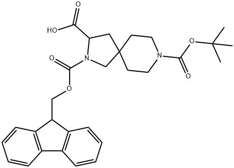 2,8-DIAZA-SPIRO[4.5]DECANE-2,3,8-TRICARBOXYLIC ACID 8-TERT-BUTYL ESTER
2-(9H-FLUOREN-9-YLMETHYL) ESTER Struktur