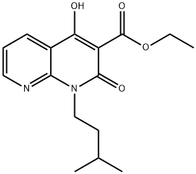 ethyl 4-hydroxy-1-isopentyl-2-oxo-1,2-dihydro-1,8-naphthyridine-3-carboxylate Struktur