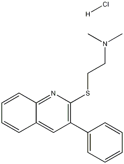 N,N-Dimethyl-2-((3-phenyl-2-quinolinyl)thio)ethanamine monohydrochloride Struktur