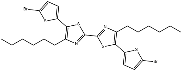 5,5'-Bis(5-bromo-2-thienyl)-4,4'-dihexyl-2,2'-bithiazole Struktur