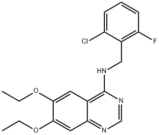 4-Quinazolinamine, N-[(2-chloro-6-fluorophenyl)methyl]-6,7-diethoxy- Struktur