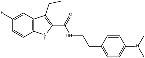 3-ethyl-5-fluoro-1H-indole-2-carboxylic acid [2-(4-dimethylamino-phenyl)-ethyl]-amide Struktur