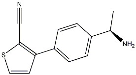 2-Thiophenecarbonitrile, 3-[4-[(1R)-1-aminoethyl]phenyl]- Struktur