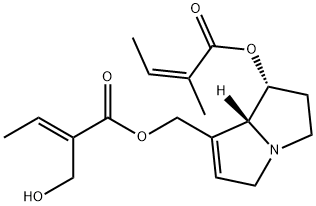 2-Butenoic acid, 2-(hydroxymethyl)-, ((1R,7ar)-2,3,5,7A-tetrahydro-1-(((2Z)-2-methyl-1-oxo-2-butenyl)oxy)-1H-pyrrolizin-7-yl)methyl ester, (2E)- Struktur