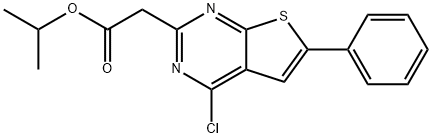 isopropyl 2-(4-chloro-6-phenylthieno[2,3-d]pyrimidin-2-yl)acetate Struktur