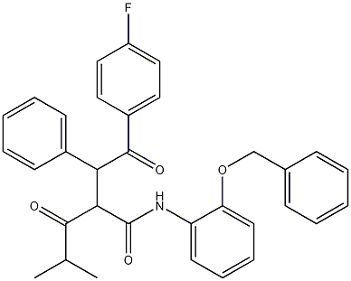 2-[2-(4-Fluorophenyl)-2-oxo-1-phenyl-ethyl]-4-methyl-3-oxo-pentanoic Acid, (2-Benzyloxy-phenyl)-amide Struktur