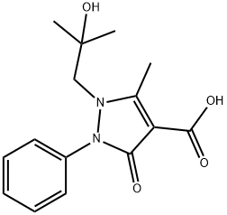 1-(2-Hydroxy-2-methylpropyl)-5-methyl-3-oxo-2-phenyl-2,3-dihydropyrazole-4-carboxylic Acid Struktur