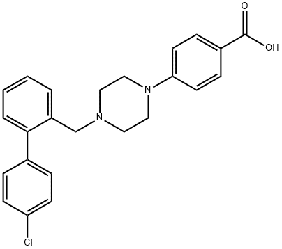 4-[4-(4'-Chlorobiphenyl-2-ylmethyl)piperazin-1-yl]benzoic Acid Struktur