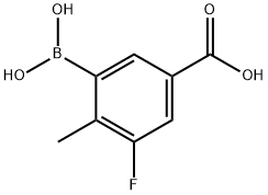 3-Borono-5-fluoro-4-methylbenzoic acid Struktur