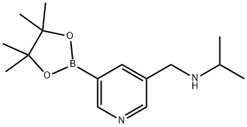 N-((5-(4,4,5,5-tetramethyl-1,3,2-dioxaborolan-2-yl)pyridin-3-yl)methyl)propan-2-amine Struktur